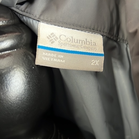 Columbia Mens 2X Windbreaker Jacket Blk/Gray Nylon Hooded Mesh Lining Activewear - Picture 4 of 6